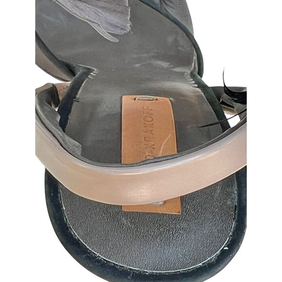 Reed Krakoff Black Mesh & Silver Leather Heels W/ Feathers Size 6.5 EU Size 37.5 - Picture 15 of 15